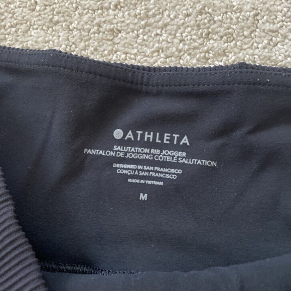 Athleta Salutation Rib Jogger Women’s Sz Medium Black High Rise Stretch Pockets - Picture 5 of 11